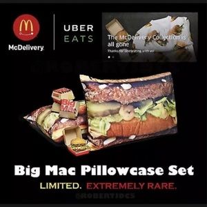 NWT Rare Limited Edition McDonald's & Uber Eats Collaboration Big Mac Pillowcase